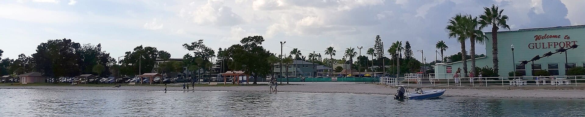 Gulfport Beach on Boca Ciega Bay with the Casino Ballroom in Gulfport, Florida