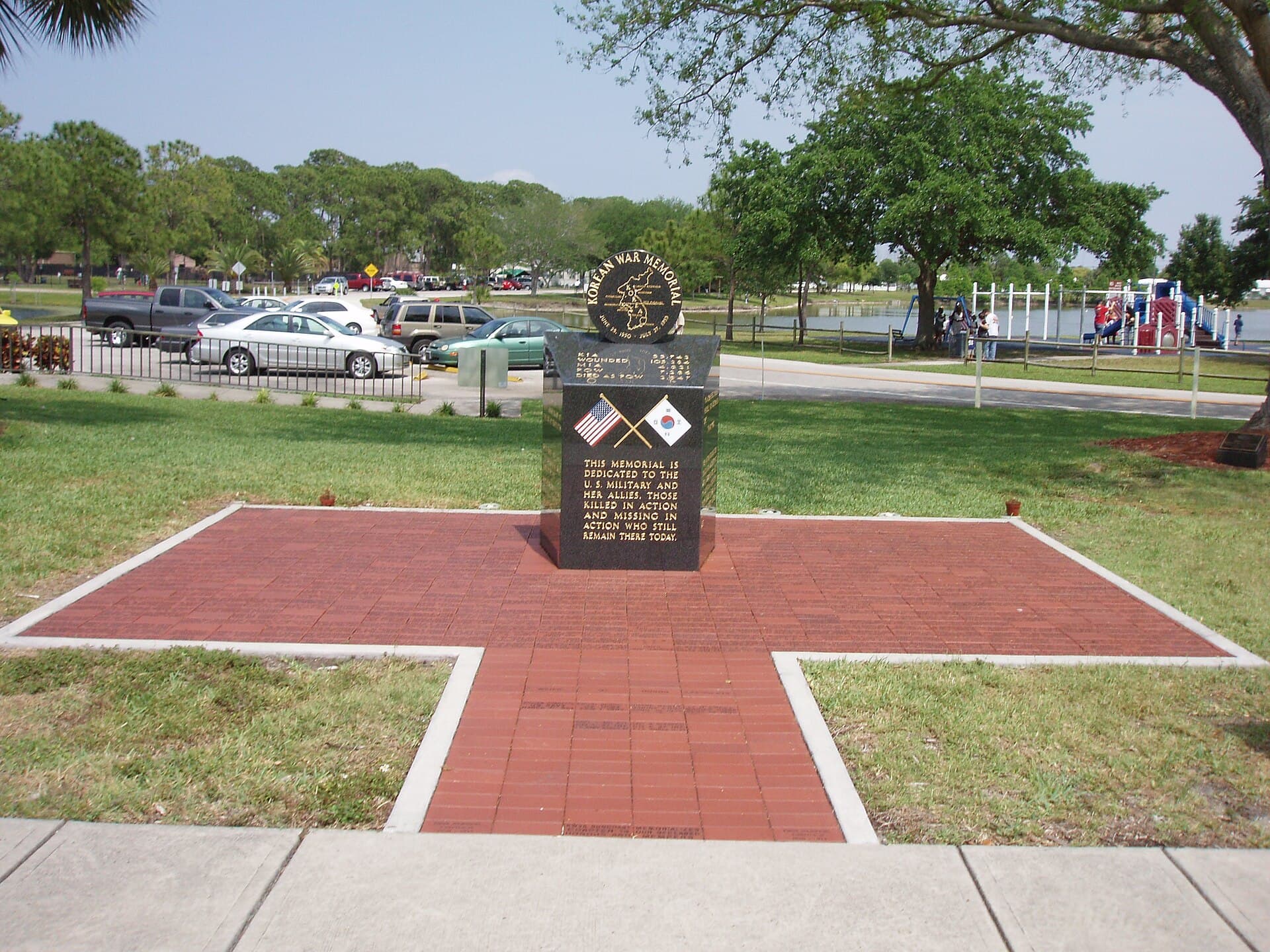 Korean War Memorial at Freedom Lake Park in Pinellas Park, Florida